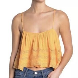 NWT Free People Home Again Cami Top Orange Size Large